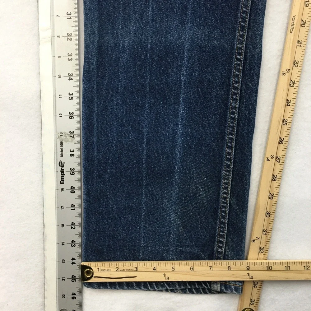 VINTAGE 90s Levis 518 Relaxed Orange Tab Jeans Mens 34x36 Made in USA Dark Wash